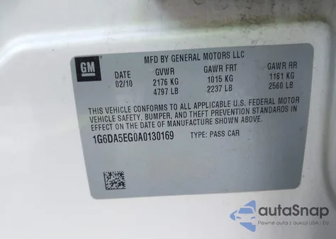 2010 Cadillac Cts Standard from USA, damaged, VIN 1G6DA5EG0A0130169